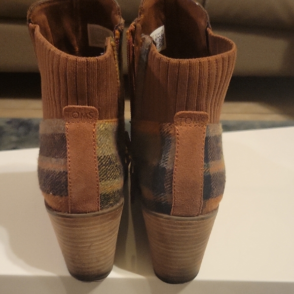 TOMS Suede Women's Ankle Wedge Boots - Picture 2 of 5
